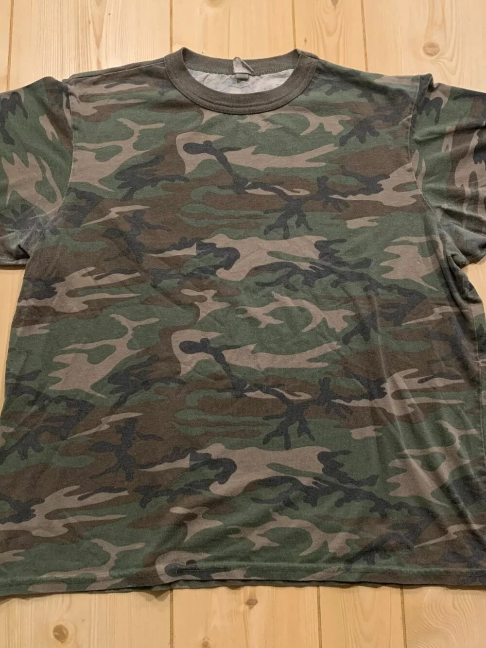 Vintage 90s All Weather Camo Camouflage Military Army Fatigues T-Shirt Size 3XL